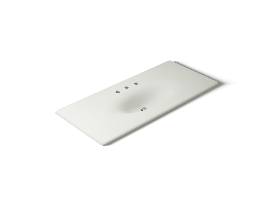 KOHLER K-3053-8 Iron/Impressions 49" Enameled cast iron vanity top with integrated oval sink, dune