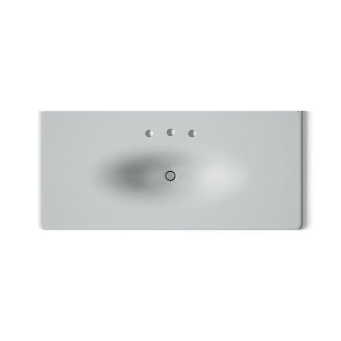 KOHLER K-3053-8 Iron/Impressions 49" Enameled cast iron vanity top with integrated oval sink