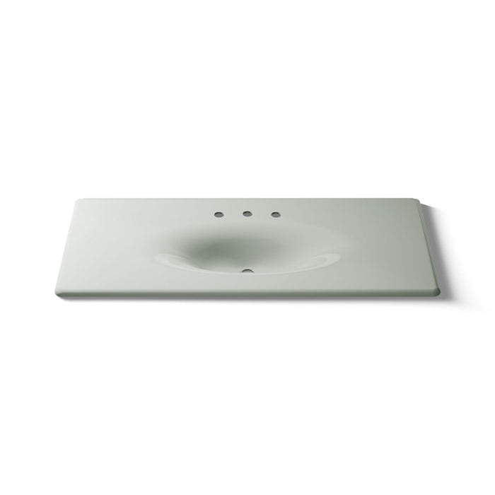 KOHLER K-3053-8 Iron/Impressions 49" Enameled cast iron vanity top with integrated oval sink