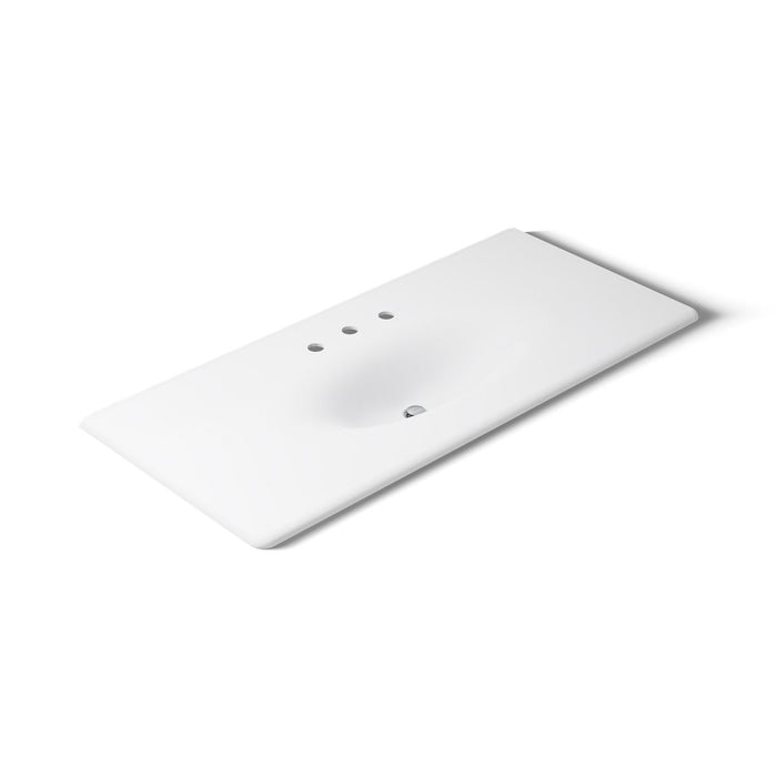 KOHLER K-3053-8 Iron/Impressions 49" Enameled cast iron vanity top with integrated oval sink