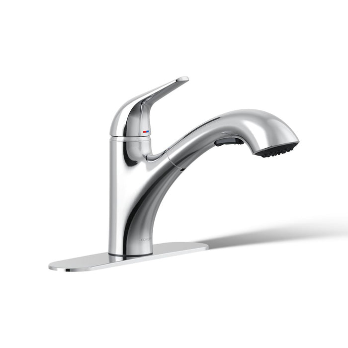 KOHLER K-30612 Jolt Pull-out kitchen sink faucet with two-function sprayhead, polished chrome - view 4