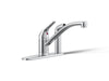 KOHLER K-30615 Jolt Single-handle kitchen sink faucet with side sprayer, polished chrome
