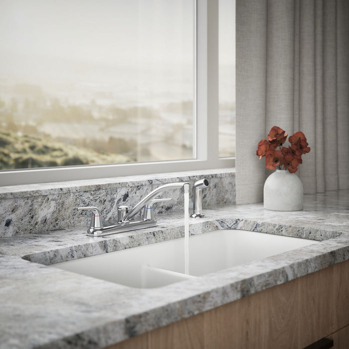 KOHLER K-30616 Jolt Two-handle kitchen sink faucet with side sprayer, polished chrome - view 2