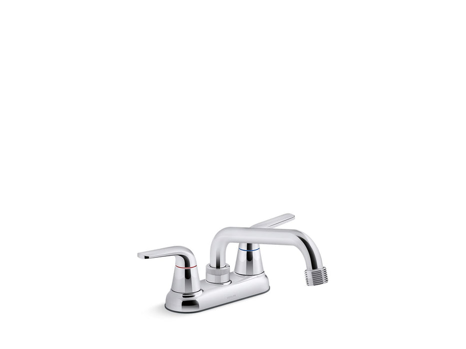 KOHLER K-30619 Jolt Two-handle utility sink faucet with 3/4" threaded GHT spout, polished chrome