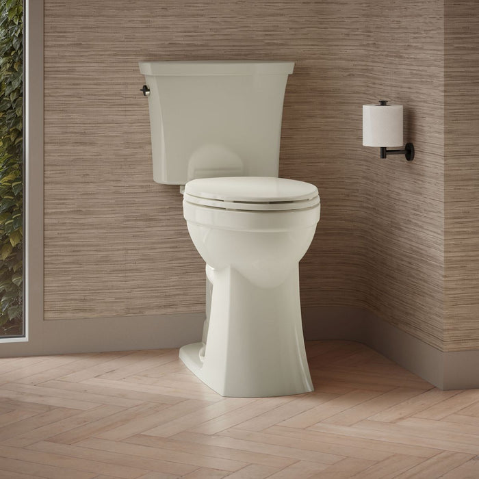 KOHLER K-30688 Kelston ContinuousClean Tall Two-piece Elongated Toilet, 1.28 GPF, Biscuit - image focused on single product s