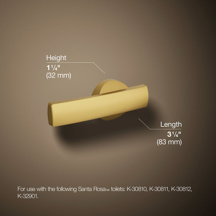 KOHLER K-30919-L Santa Rosa Left-hand trip lever, vibrant brushed moderne brass - view 3