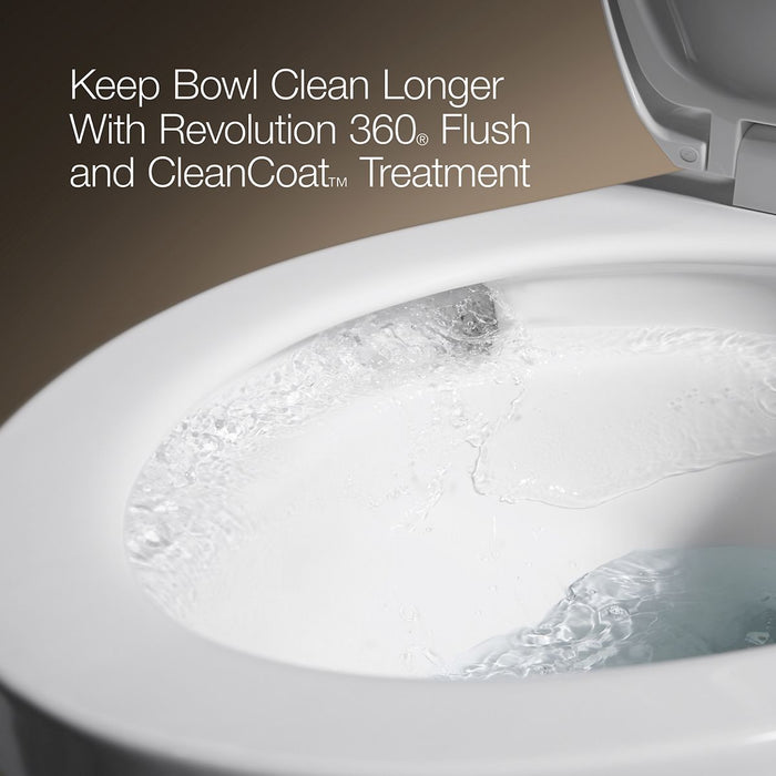 KOHLER K-31096 Highline Arc The Complete Solution® Two-piece Elongated Toilet, 1.28 GPF, White - Detail image of a product fe