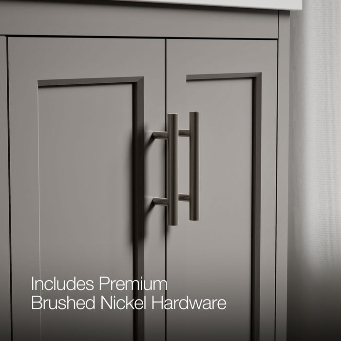 KOHLER K-31244-ASB Quo 36" Bathroom Vanity Cabinet with Sink and Quartz Top, Mohair Grey - Detail image of a product feature
