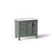 KOHLER K-31244-ASB Quo 36" Bathroom Vanity Cabinet with Sink and Quartz Top, Umbral Green - 3/4 view of product