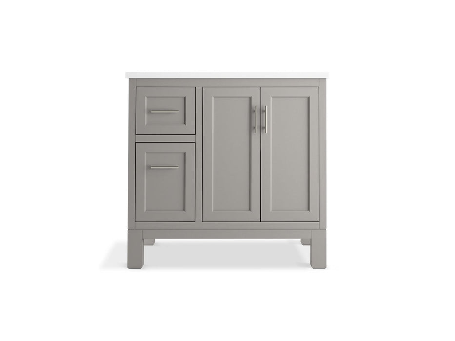 KOHLER K-31244-ASB Quo 36" bathroom vanity cabinet with sink and quartz top