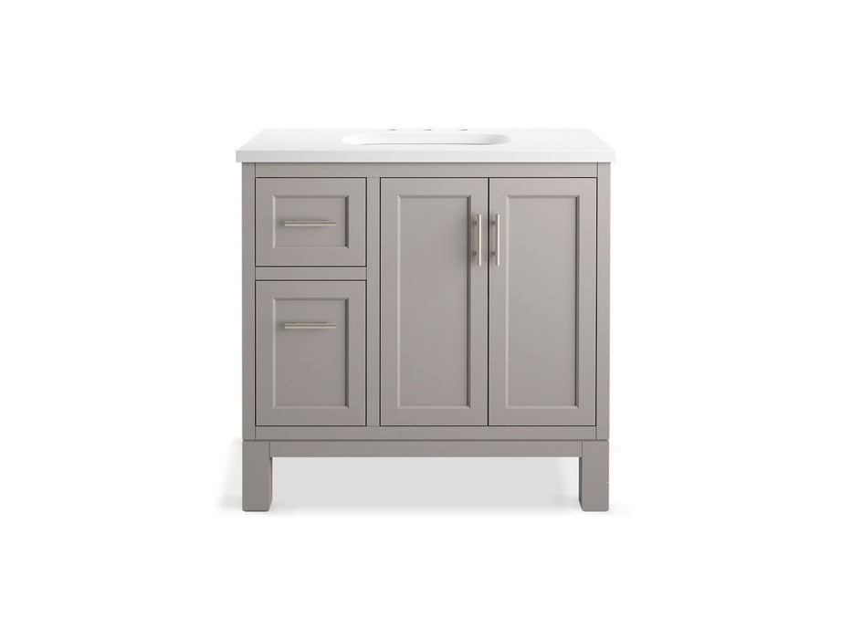 KOHLER K-31244-ASB Quo 36" bathroom vanity cabinet with sink and quartz top
