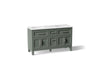 KOHLER K-31246-ASB Quo 60" Bathroom Vanity Cabinet with Sinks and Quartz Top, Umbral Green - 3/4 view of product
