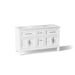 KOHLER K-31246-ASB Quo 60" Bathroom Vanity Cabinet with Sinks and Quartz Top, White - 3/4 view of product
