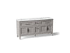 KOHLER K-31247-ASB Quo 72" Bathroom Vanity Cabinet with Sinks and Quartz Top, Mohair Grey - 3/4 view of product
