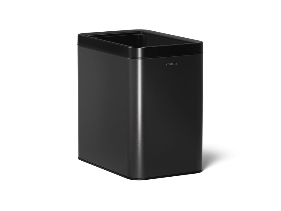 KOHLER K-31314 6-1/2-gallon open-top trash can, black stainless