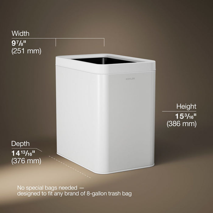 KOHLER K-31314 6-1/2-gallon open-top trash can, stainless steel white - view 4