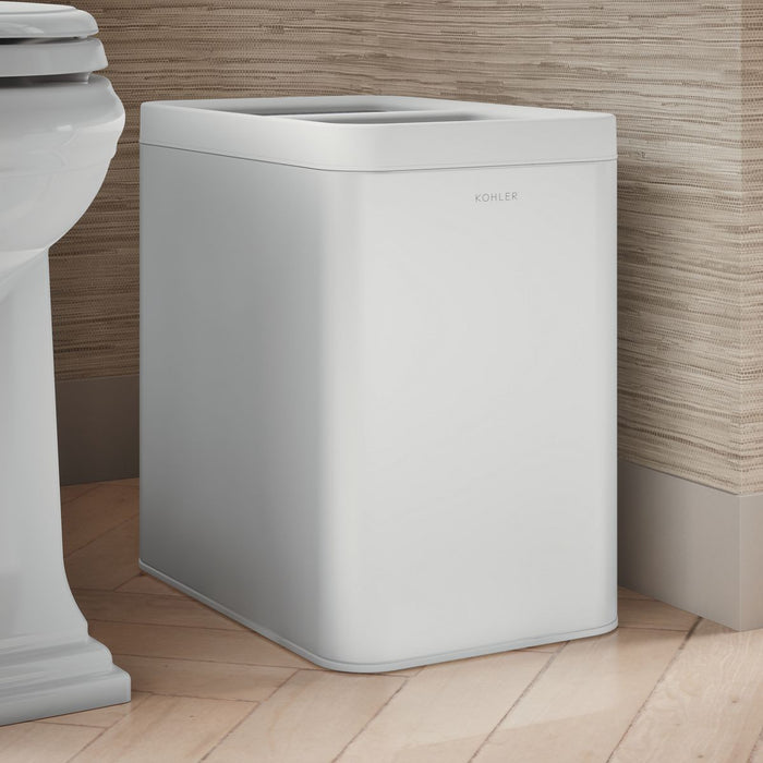 KOHLER K-31315 5-3/4-gallon dual-compartment open-top trash can, stainless steel white - view 2