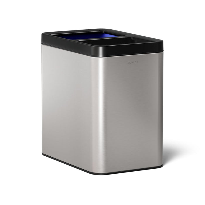 KOHLER K-31315 5-3/4-gallon dual-compartment open-top trash can, stainless steel - view 2