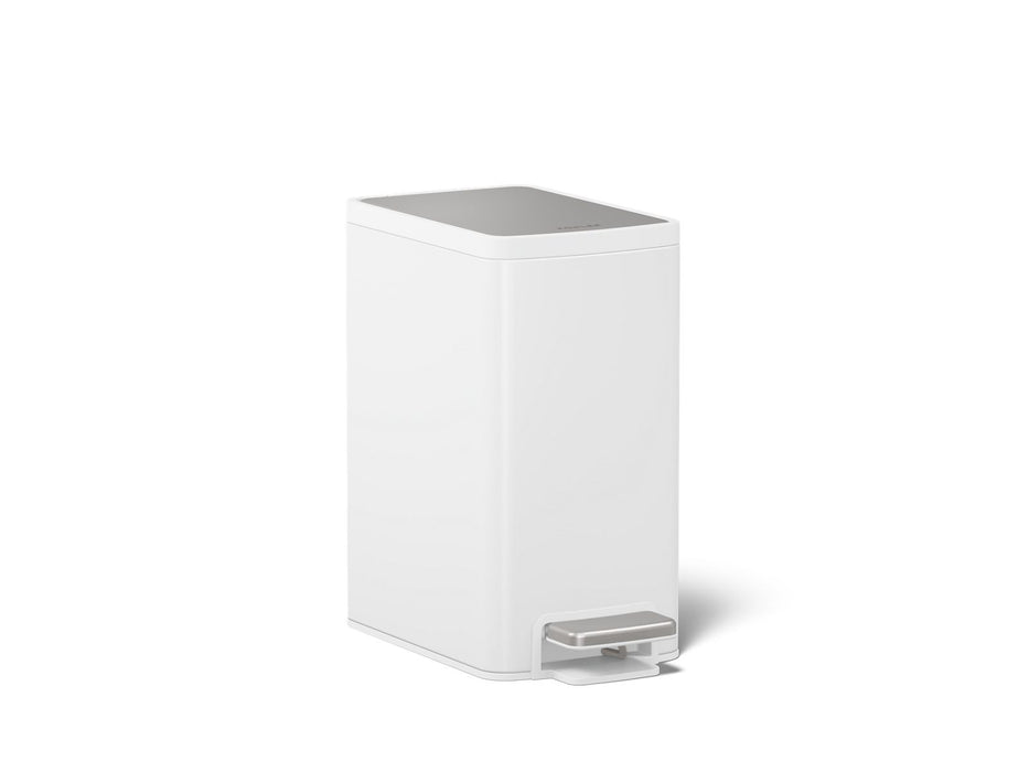 KOHLER K-31319 1-1/2-gallon step trash can, stainless steel white