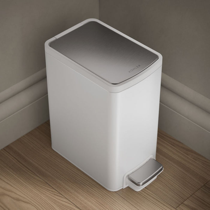 KOHLER K-31319 1-1/2-gallon step trash can, stainless steel white - view 2