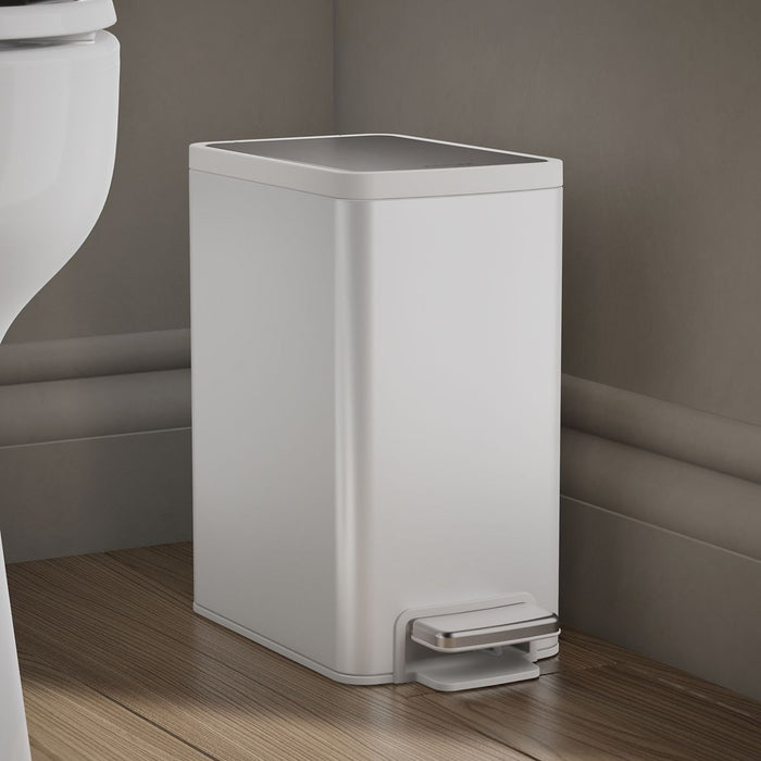 KOHLER K-31319 1-1/2-gallon step trash can, stainless steel white - view 4