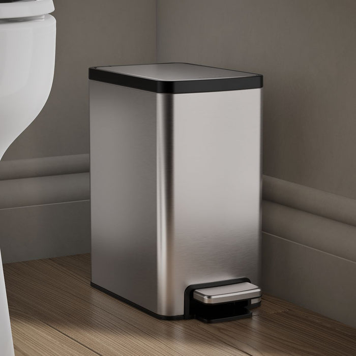 KOHLER K-31319 1-1/2-gallon step trash can, stainless steel - view 2
