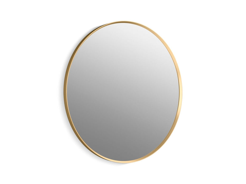 KOHLER K-31369 Essential 36" round framed mirror, moderne brushed gold