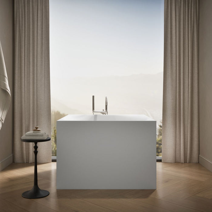 KOHLER K-31404-PF Stillness 46" x 46" freestanding bath, honed white - view 4