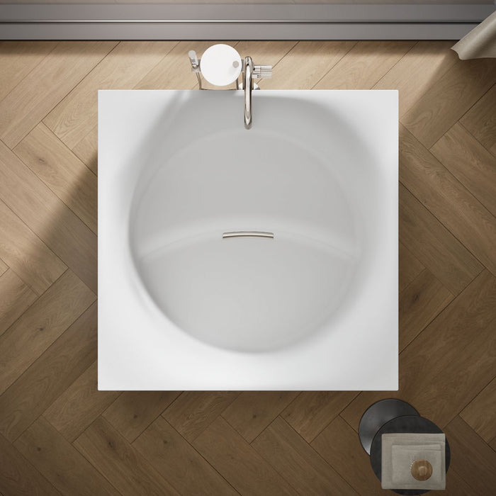 KOHLER K-31404-PF Stillness 46" x 46" freestanding bath, honed white - view 5
