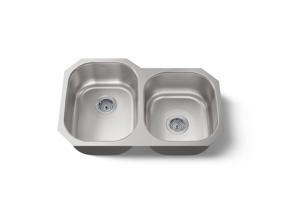 KOHLER K-3150 Undertone 31" undermount double-bowl kitchen sink, stainless steel