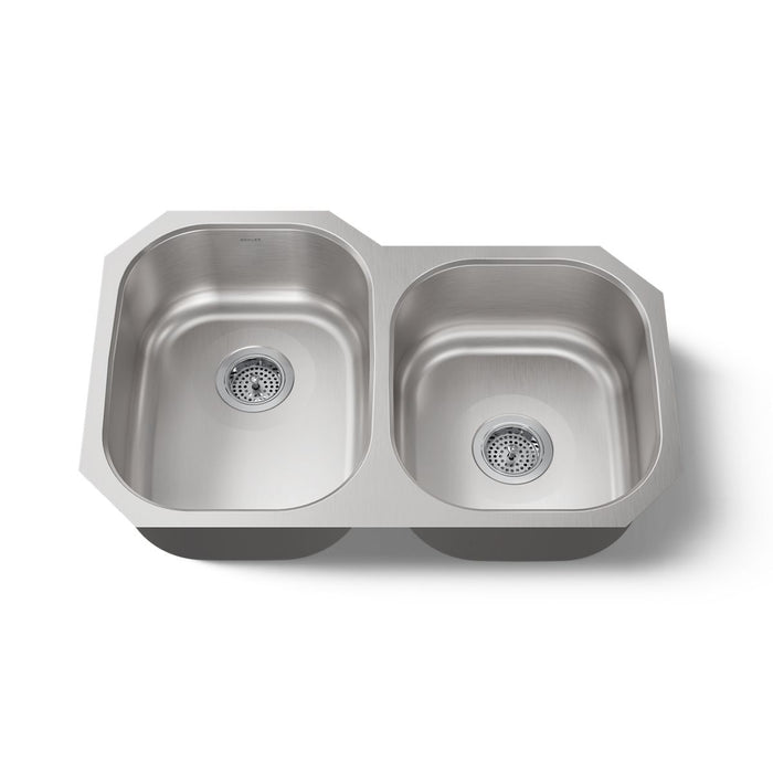 KOHLER K-3150 Undertone 31" undermount double-bowl kitchen sink, stainless steel - view 2