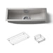 KOHLER K-3154-NA Undertone 22" x 8-1/4" x 5-1/4" Undermount single-bowl trough kitchen sink, includes wire basket and...