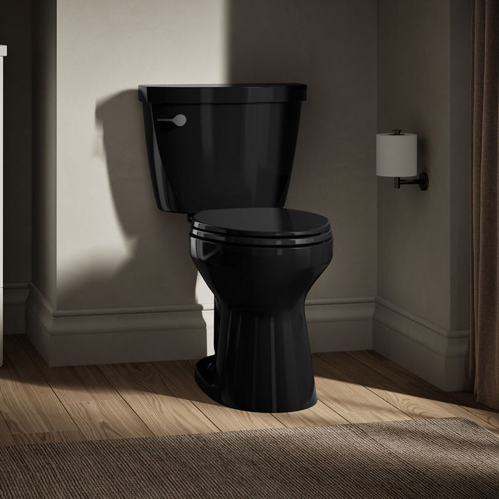 KOHLER K-31620 Cimarron Two-piece elongated toilet, 1.6 gpf - Black Black
