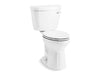 KOHLER K-31621-DRYRA Cimarron Two-piece Elongated Toilet, 1.28 GPF, White - 3/4 view of product