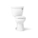KOHLER K-31641-DRYRA Cimarron Two-piece Round-front Toilet, 1.28 GPF, White - 3/4 view of product