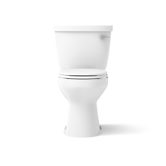 KOHLER K-31641-DRYRA Cimarron Two-piece Round-front Toilet, 1.28 GPF, White - front view of product