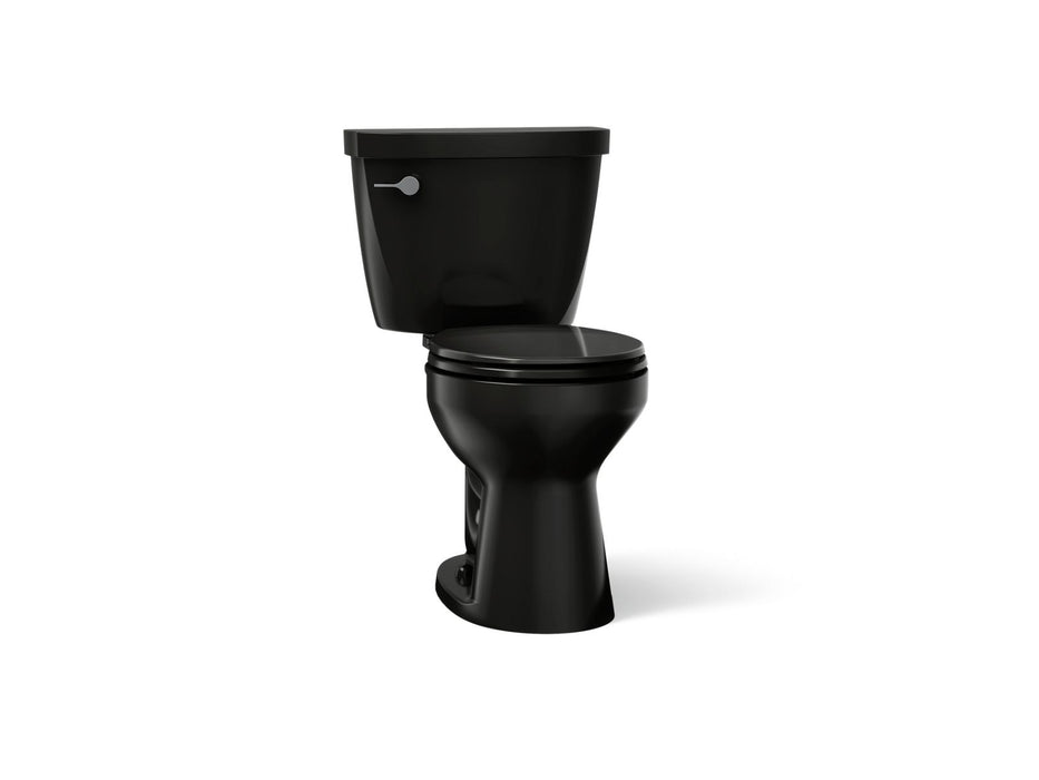 KOHLER K-31641 Cimarron Two-piece round-front toilet, 1.28 gpf, black black