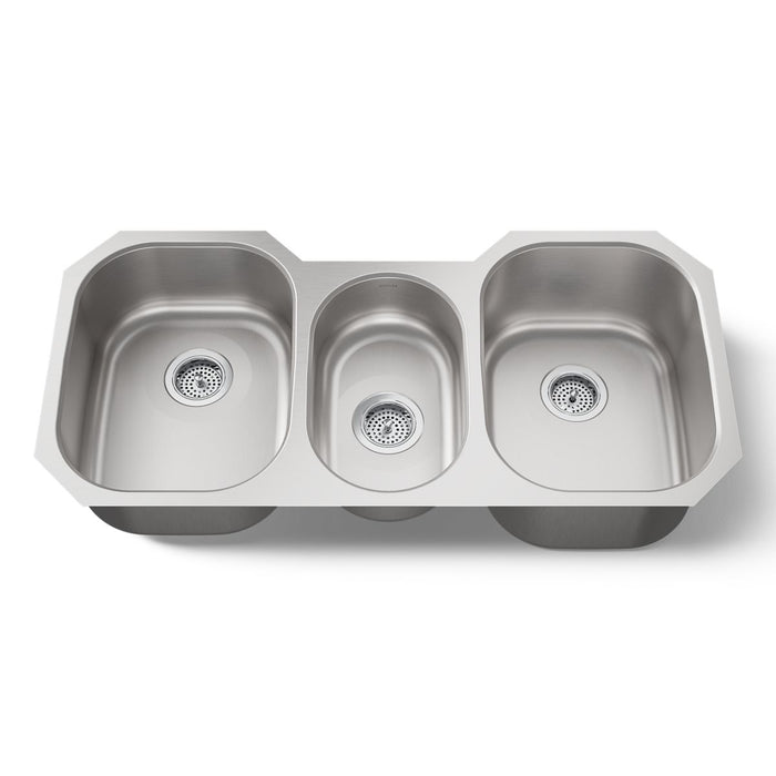 KOHLER K-3166 Undertone 41-3/4" undermount triple-bowl kitchen sink, stainless steel - view 4