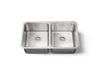 KOHLER K-3171 Undertone 31-1/2" undermount double-bowl kitchen sink, stainless steel