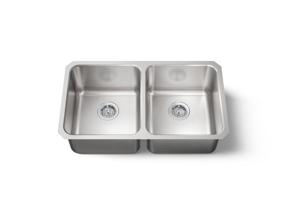 KOHLER K-3171 Undertone 31-1/2" undermount double-bowl kitchen sink, stainless steel
