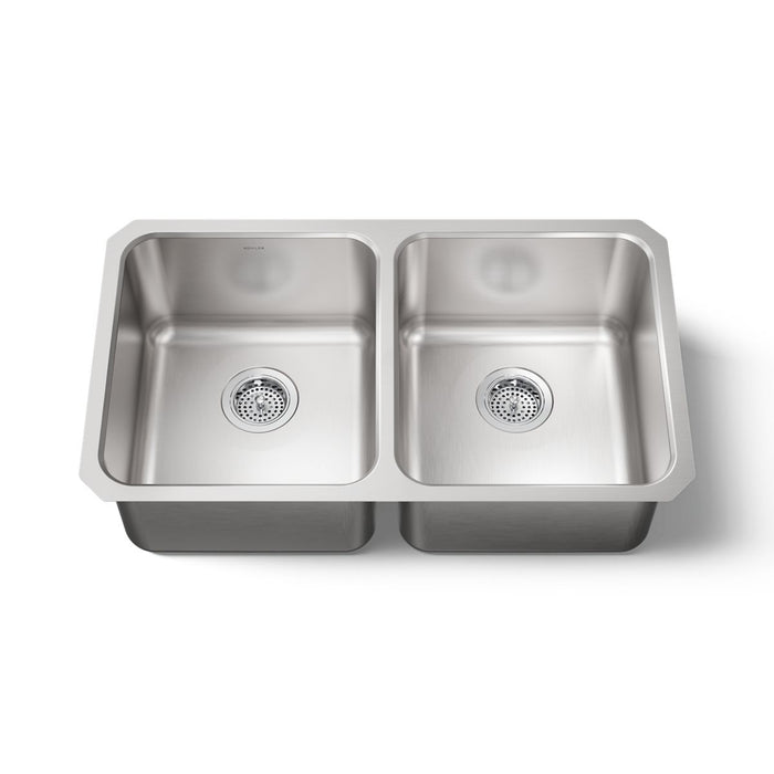 KOHLER K-3171 Undertone 31-1/2" undermount double-bowl kitchen sink, stainless steel - view 4