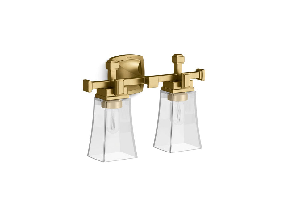 KOHLER K-31756-SC02 Riff Two-light sconce, brushed moderne brass