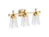 KOHLER K-31757-SC03 Riff Three-light sconce, brushed moderne brass
