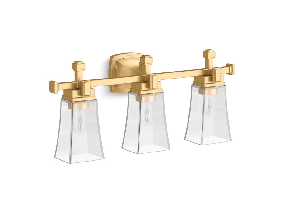 KOHLER K-31757-SC03 Riff Three-light sconce, brushed moderne brass
