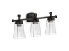 KOHLER K-31757-SC03 Riff Three-light sconce, matte black