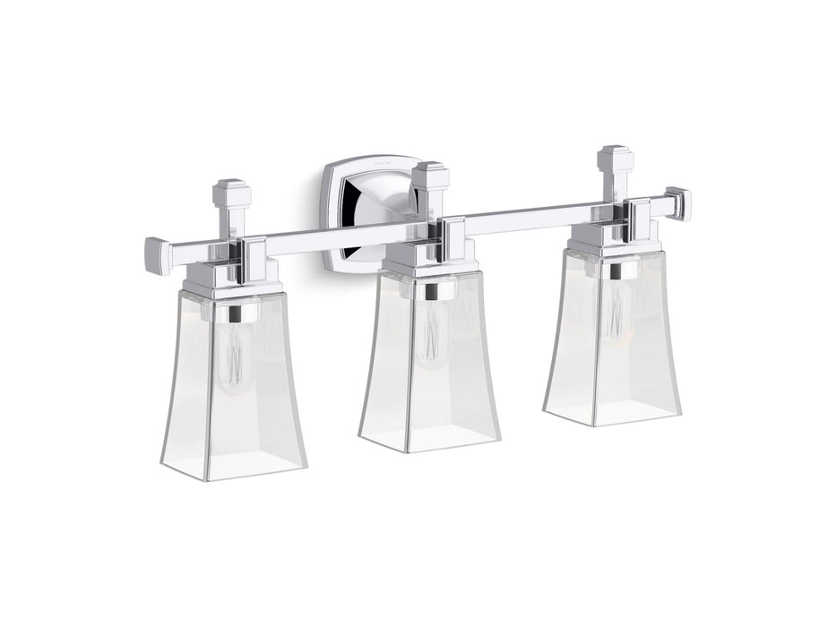KOHLER K-31757-SC03 Riff Three-light sconce, polished chrome