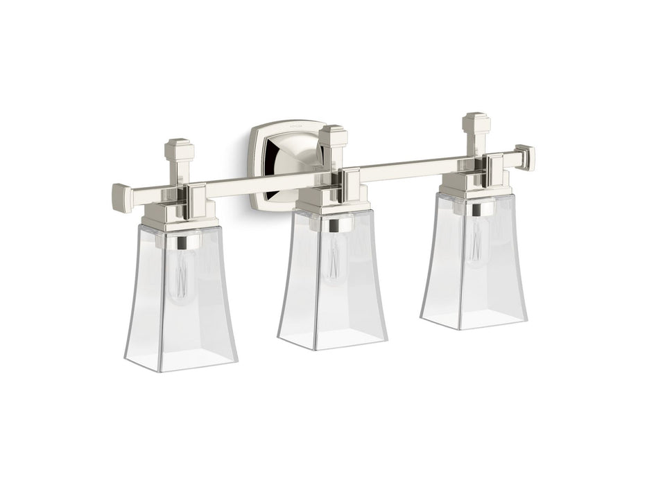 KOHLER K-31757-SC03 Riff Three-light sconce, polished nickel