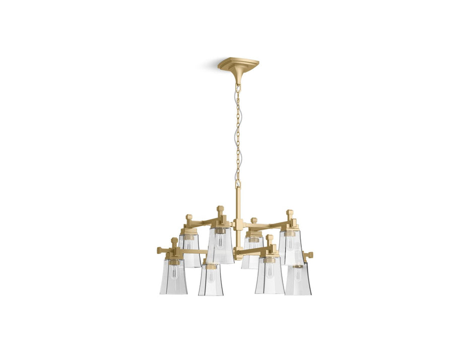 KOHLER K-31759-CH08 Riff 35" chandelier, brushed moderne brass