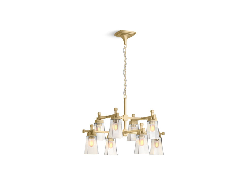 KOHLER K-31759-CH08 Riff 35" chandelier, brushed moderne brass - view 2