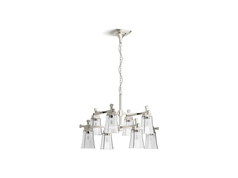 KOHLER K-31759-CH08 Riff 35" chandelier, polished nickel